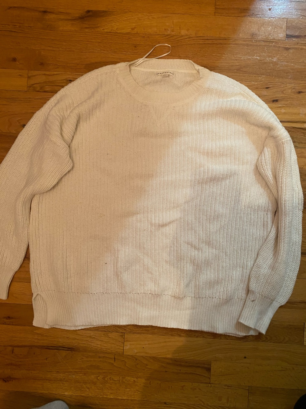 Womans Cream Crewneck Knit Sweater - Classic Cozy Style